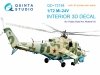 Quinta Studio QD+72184 Mi-24V 3D-Printed & coloured Interior on decal paper (Hobby Boss/ARK Models) (with 3D-printed resin parts) 1/72